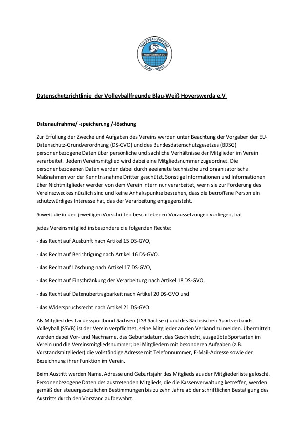 Datenschutzrichtlinie